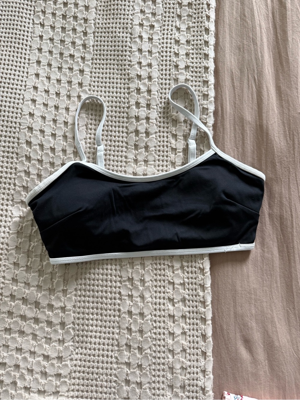 JoyLab Black Bralette with White Trim Size M